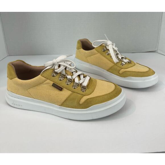 Cole Haan GrandPro Rally Women's Yellow Suede Canvas Lace Up Sneaker Shoes  8 - Picture 2 of 9